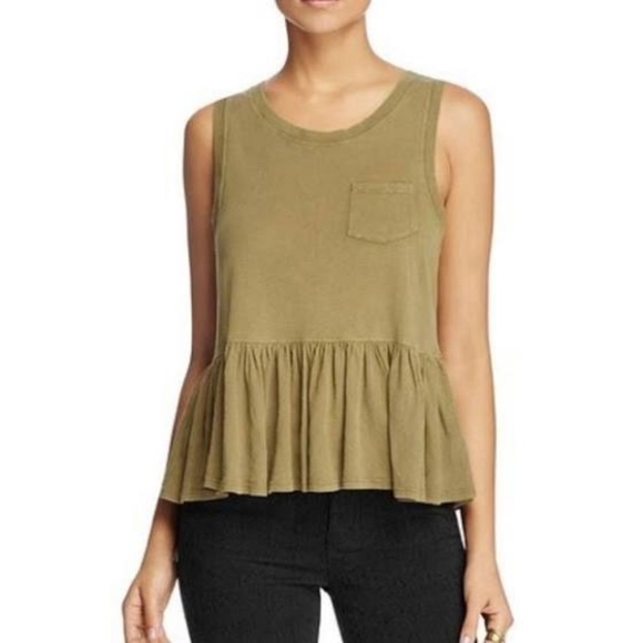We the Free Continental Peplum Tank, Army Green - Picture 2 of 11